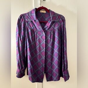 Vintage Gucci 100% Silk Blouse Size 4/6